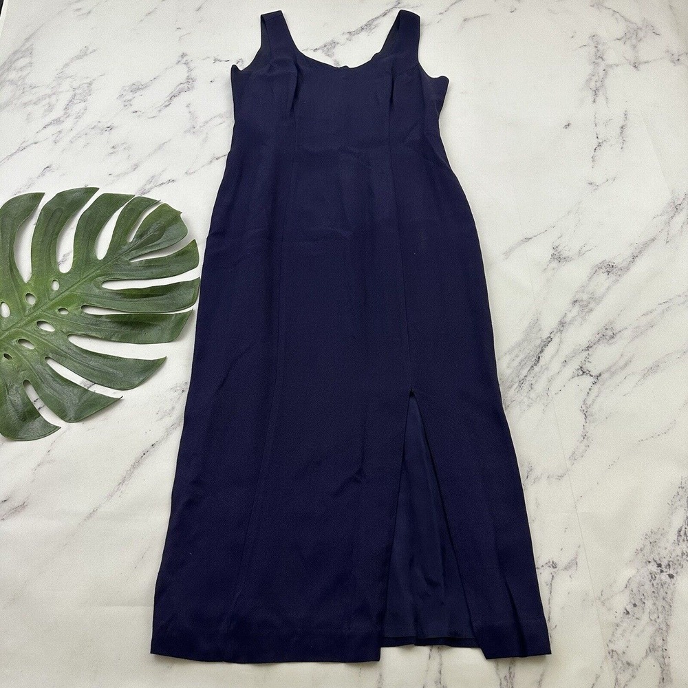 CDC Womens Vintage 90s Sheath Maxi Dress Gown Size 8 P Dark Purple Front Slit